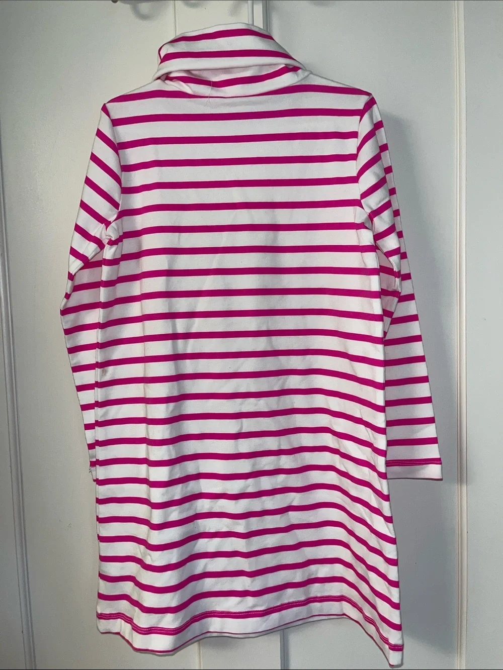 Crewcuts Pink and White Striped Cowl-Neck Tunic Dress